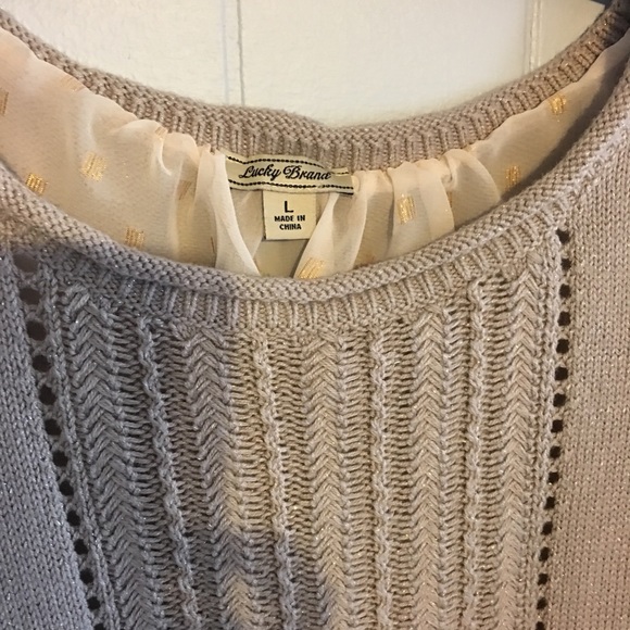 Lucky brand metallic split back Sweater - Picture 4 of 8